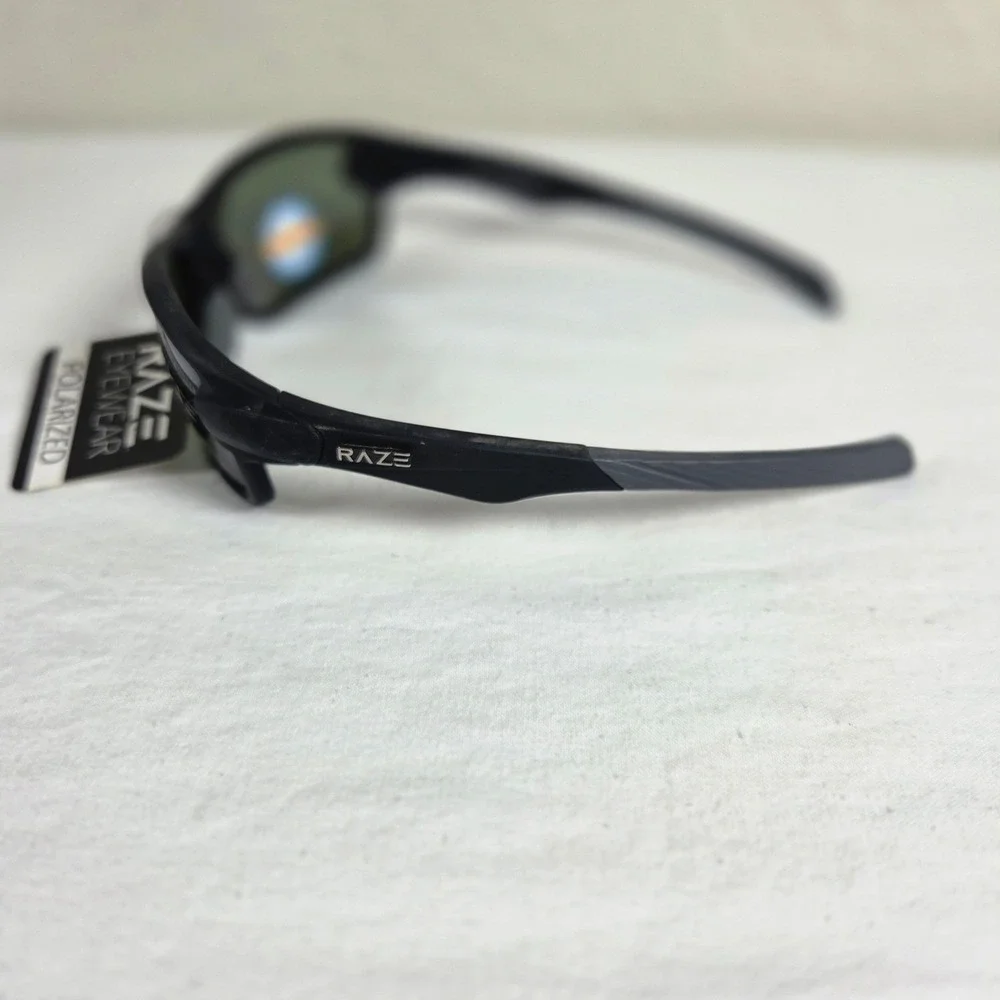 Raze Eyewear Polarized Sunglasses Matte Black Sport UV400 TAC Glare Reducing NEW